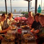 Dinner for six. With cold beers, lamb and paella we had a great feast!