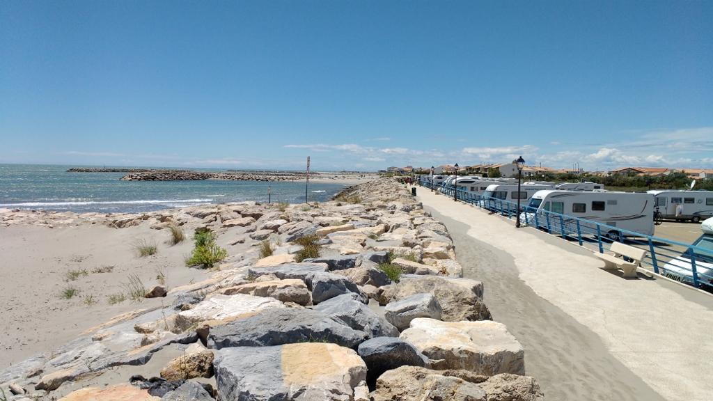 One of several motorhome aires at Saintes-Marie-De-La-Mer, Camargue