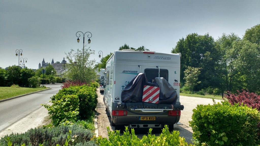 Our chosen free motorhome aire in LochesOur chosen free motorhome aire in Loches