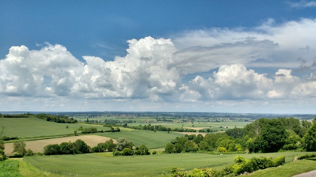 View north across the French fields from Charroux
