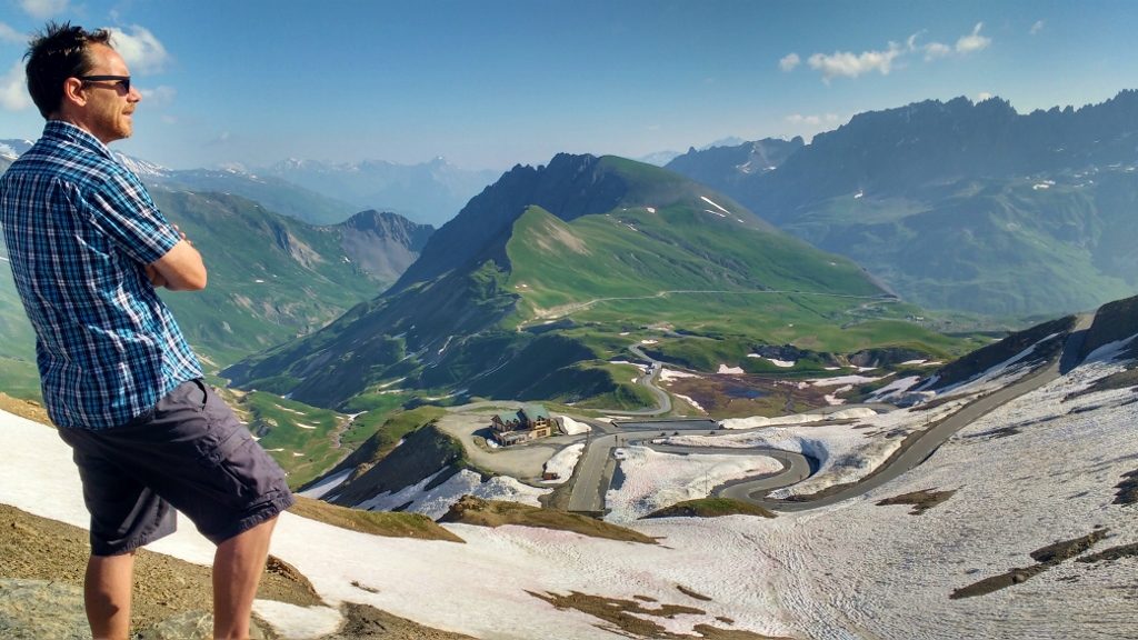 Looking out over the road up to the Col du Galibier