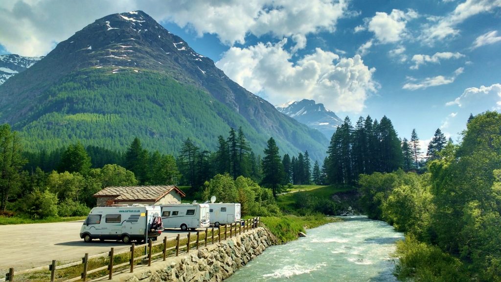 Motorhome parking at Bessans
