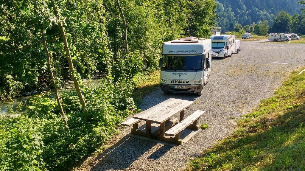 motorhome parking in Beaufort on Route des Grandes Alpes