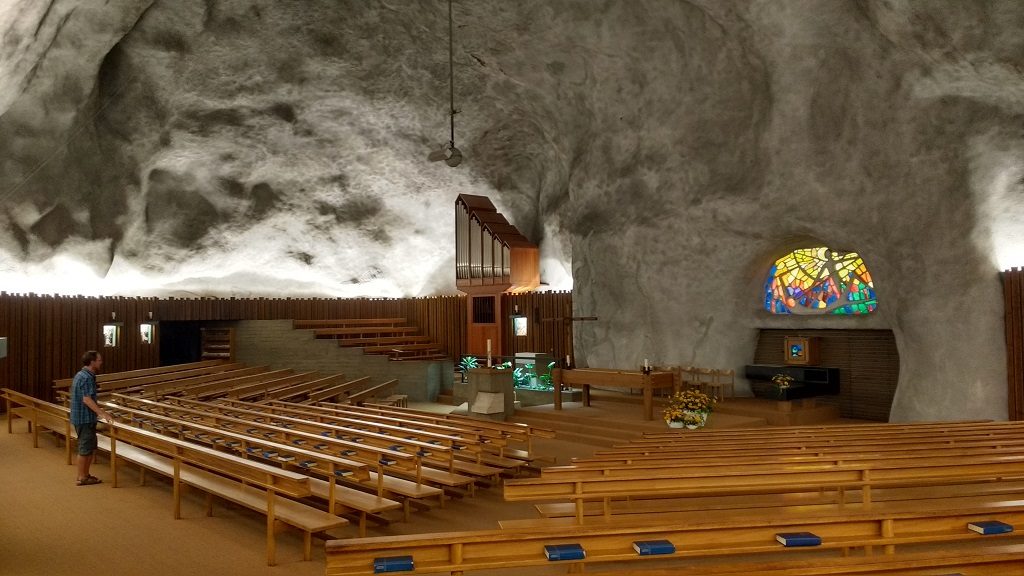 The Felsenkirche, an underground church in a blasted -out cavern below a higher, much older church in Raron