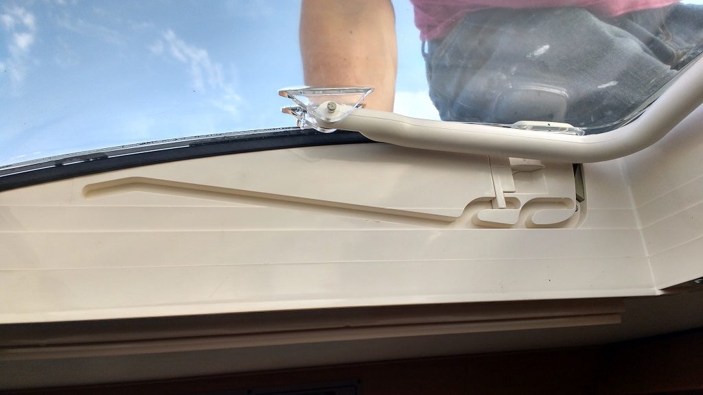 With the lower section screwed on, the skylight couldn't open