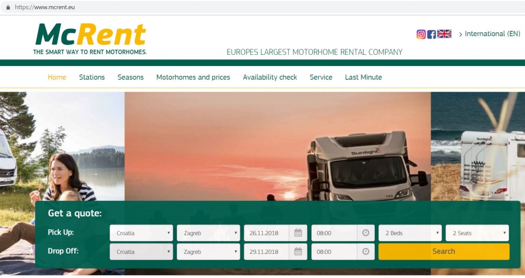 McRent Motorhome Hire Europe France Germany Spain Croatia