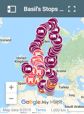 A Life in the Slow Lane Google Map Motorhome Stopovers Tour