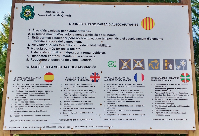 motorhome aire information in catalan