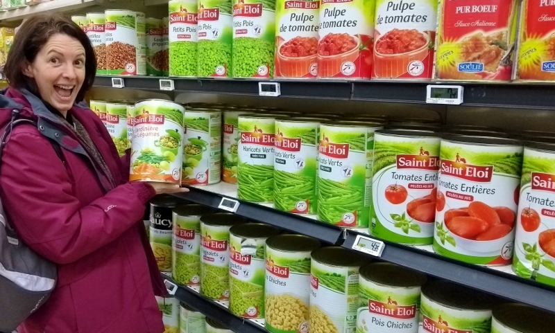 big cans in supermarket