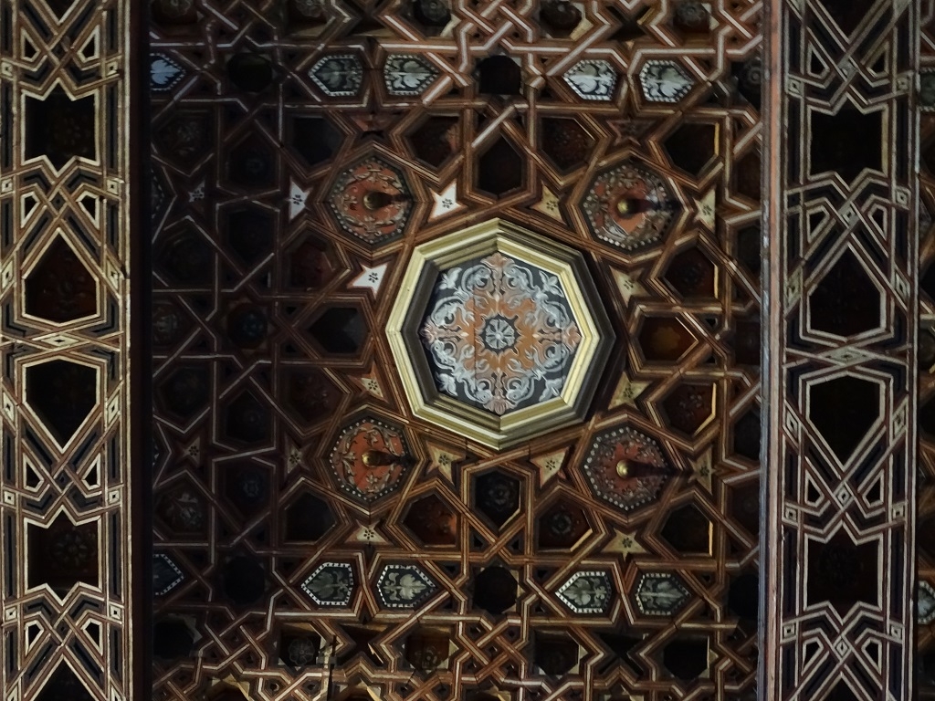The mudejar ceiling in the Iglesia de San Miguel, Guadix, Spain
