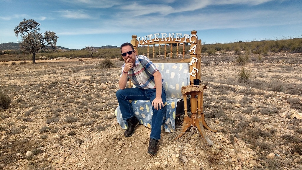 Internet cafe chair at Spanish Aire