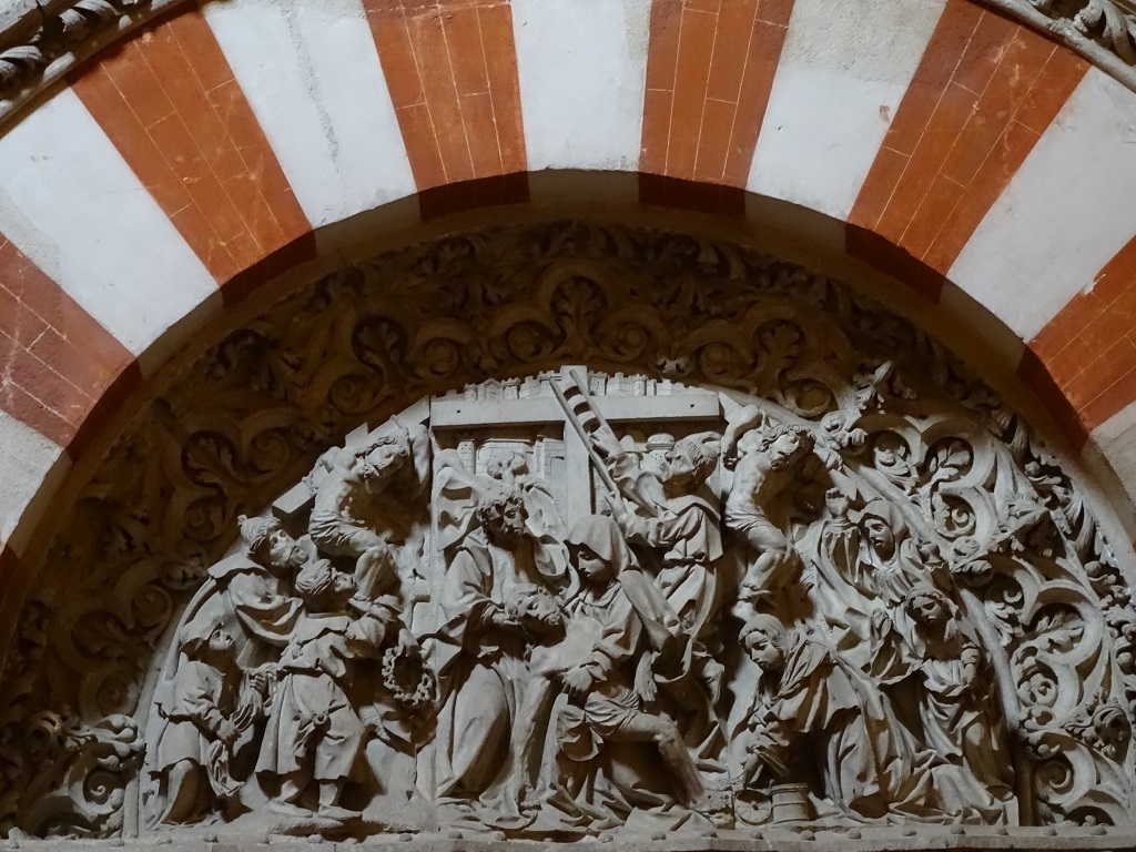 A Biblical Scene Incorporated into a Moorish Arch in the Mezquita Cordoba