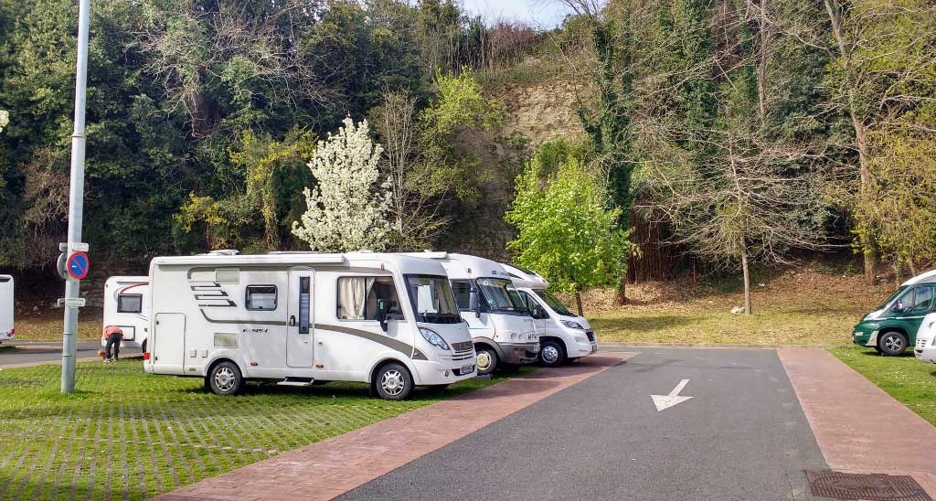 motorhome aire in San Sebastian Spain
