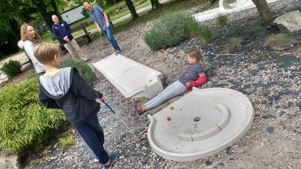Crazy Golf at the campsite in Muides-sur-Loire.
