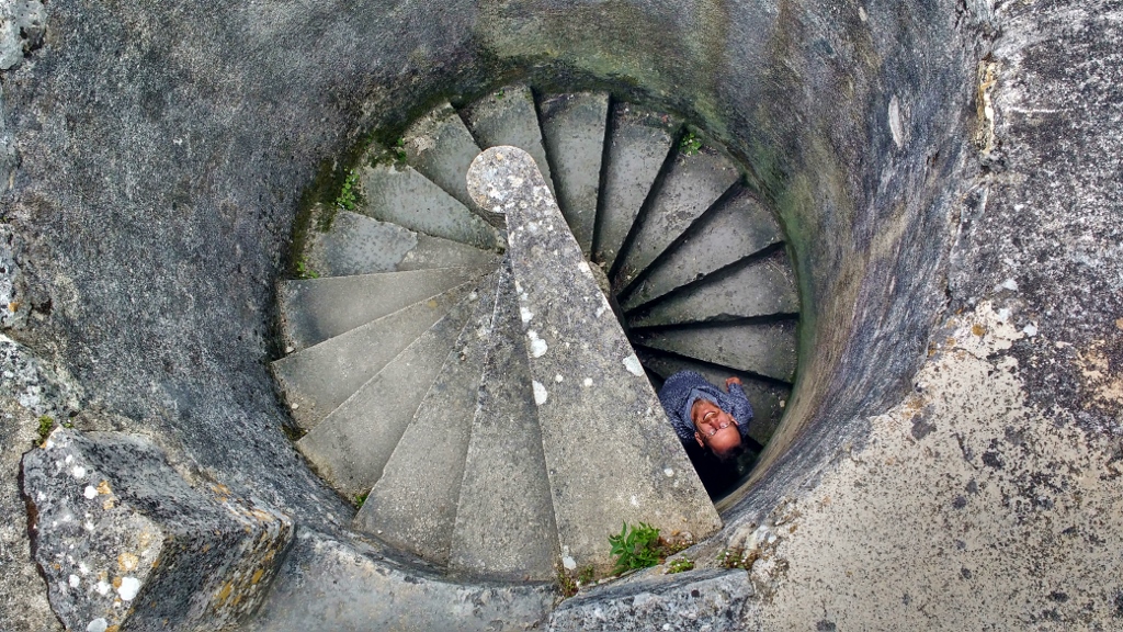 Chateau staircase in Mehun-sur-Yevre, France
