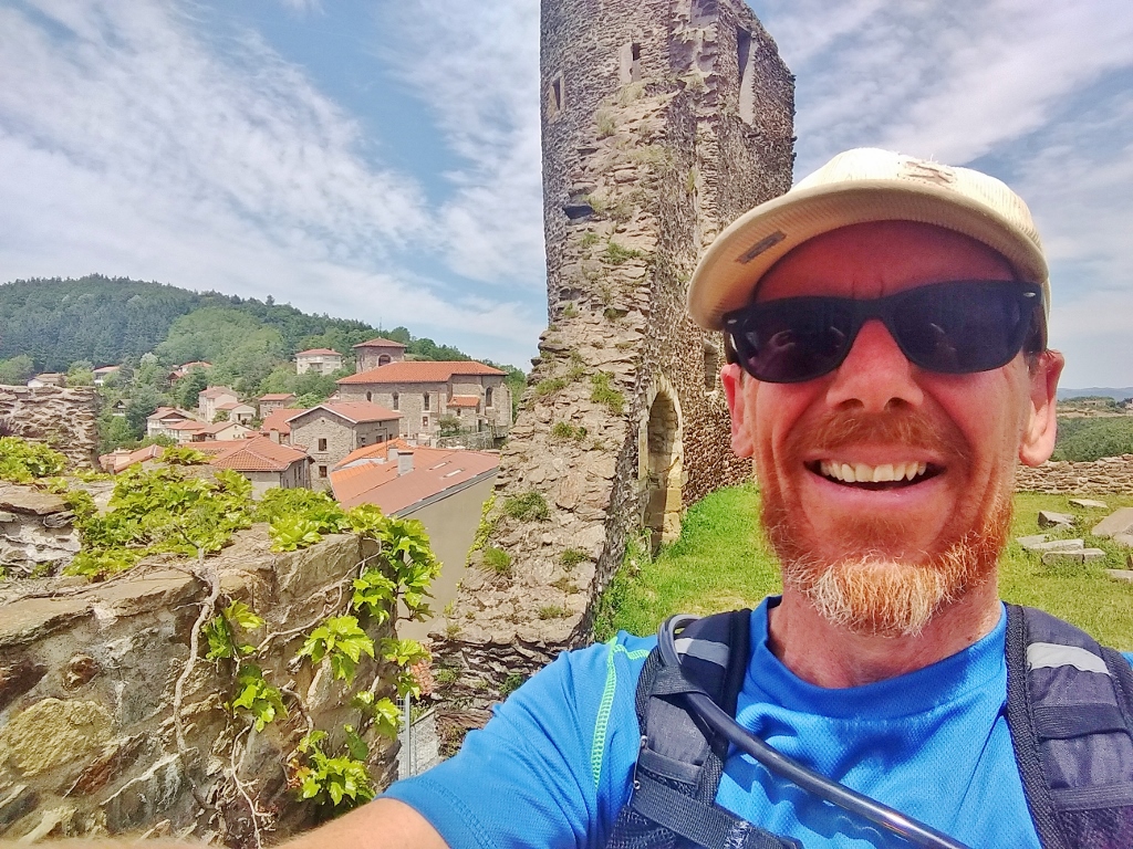 Jay running near Planfoy, France