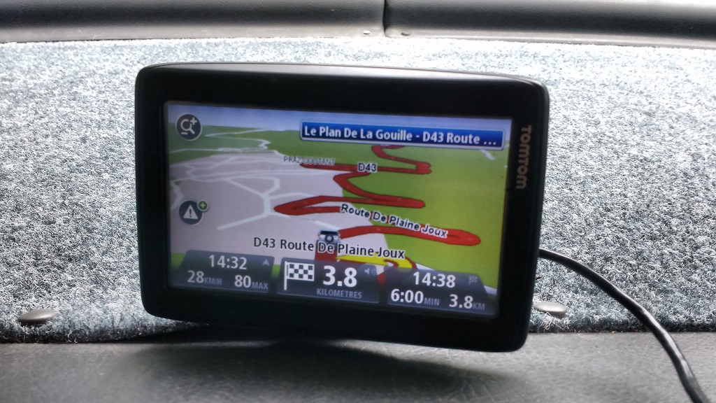 Hairpin switchback mountain road satnav GPS twisting roads Plaine Joux Alps