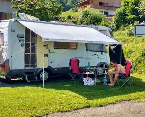 Motorhome at Camping Stuhlegg in Switzerland