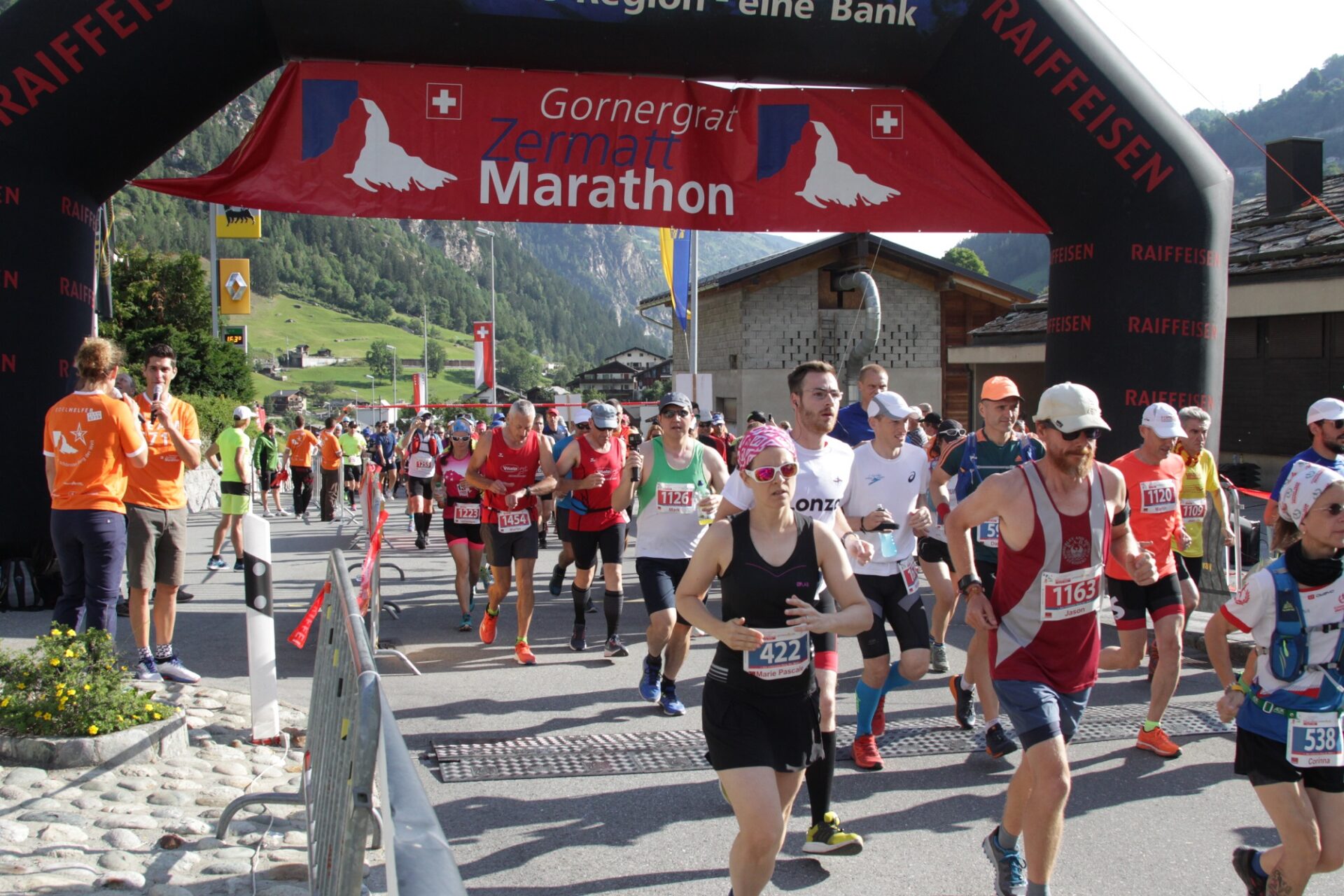 The start of the Zermatt Gornergrat 2019 Marathon