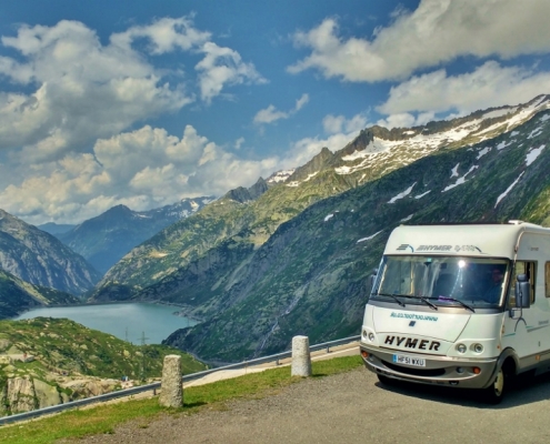 motorhome on Grimselpass