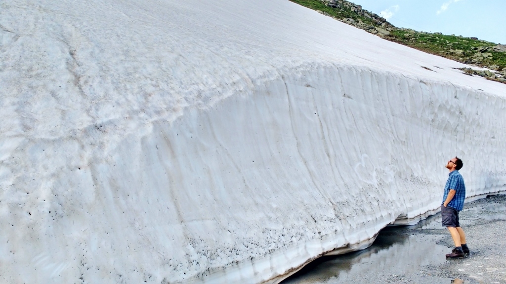 Snow on Furka Pass in July