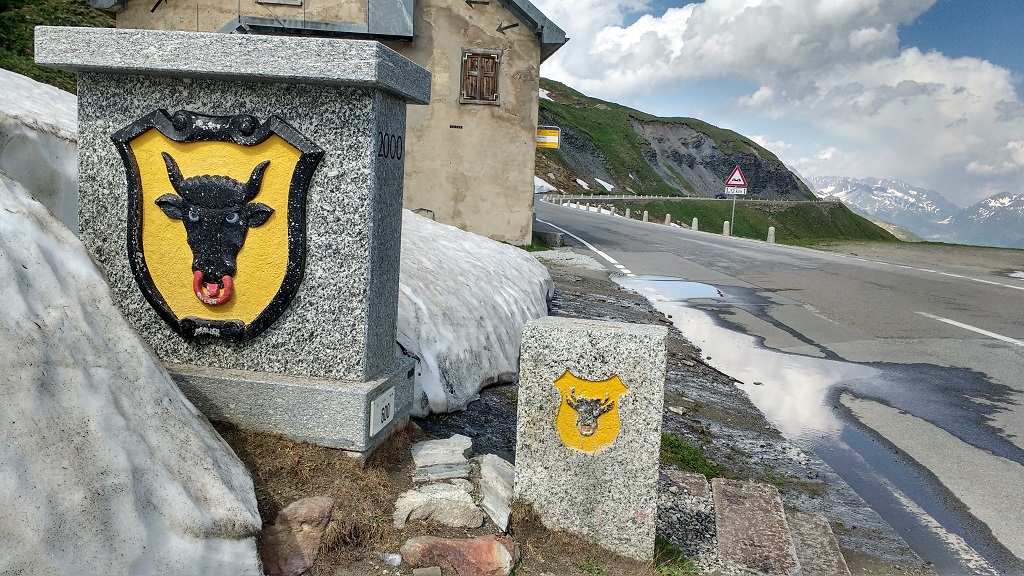 Furka Pass Stone Boundary Marker Canton Uri