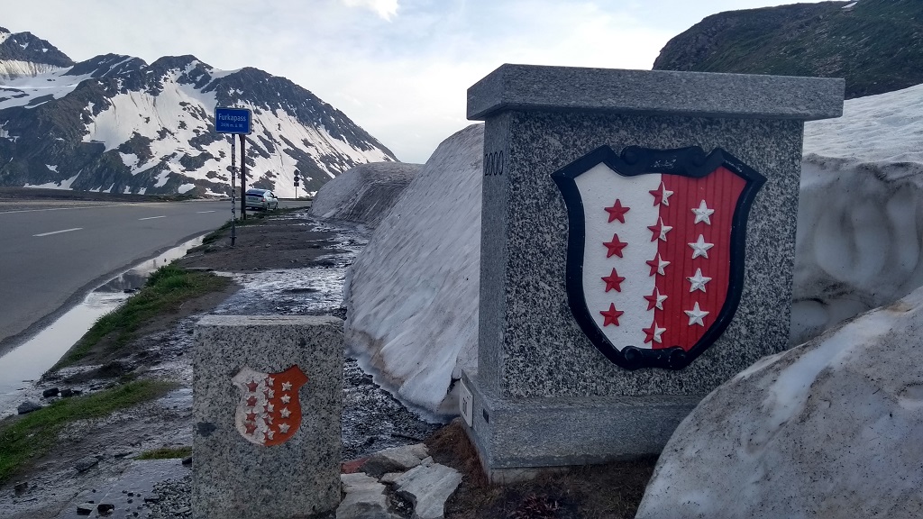 Furka Pass Stone Boundary Marker Canton Valais
