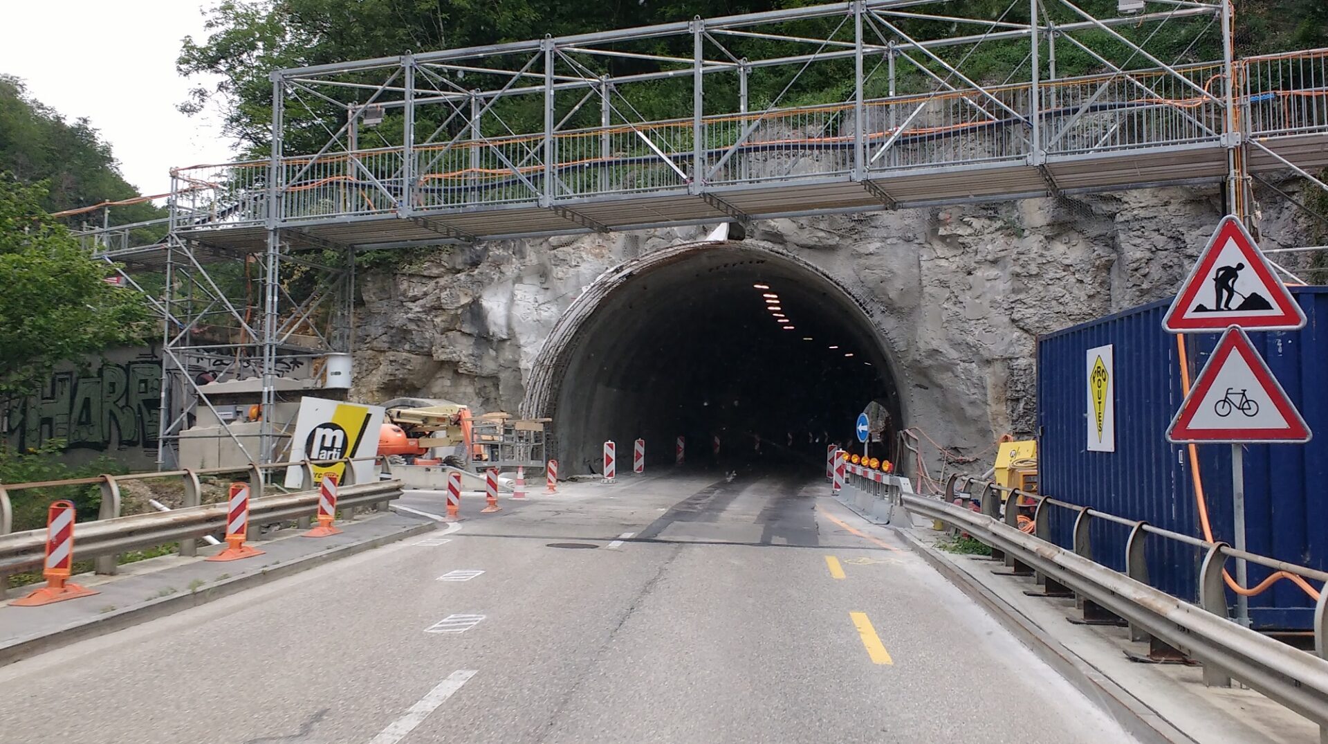 Swiss motorway under the Jura: they were repairing some of it and still building other parts but it's a fast way to cross the mountains