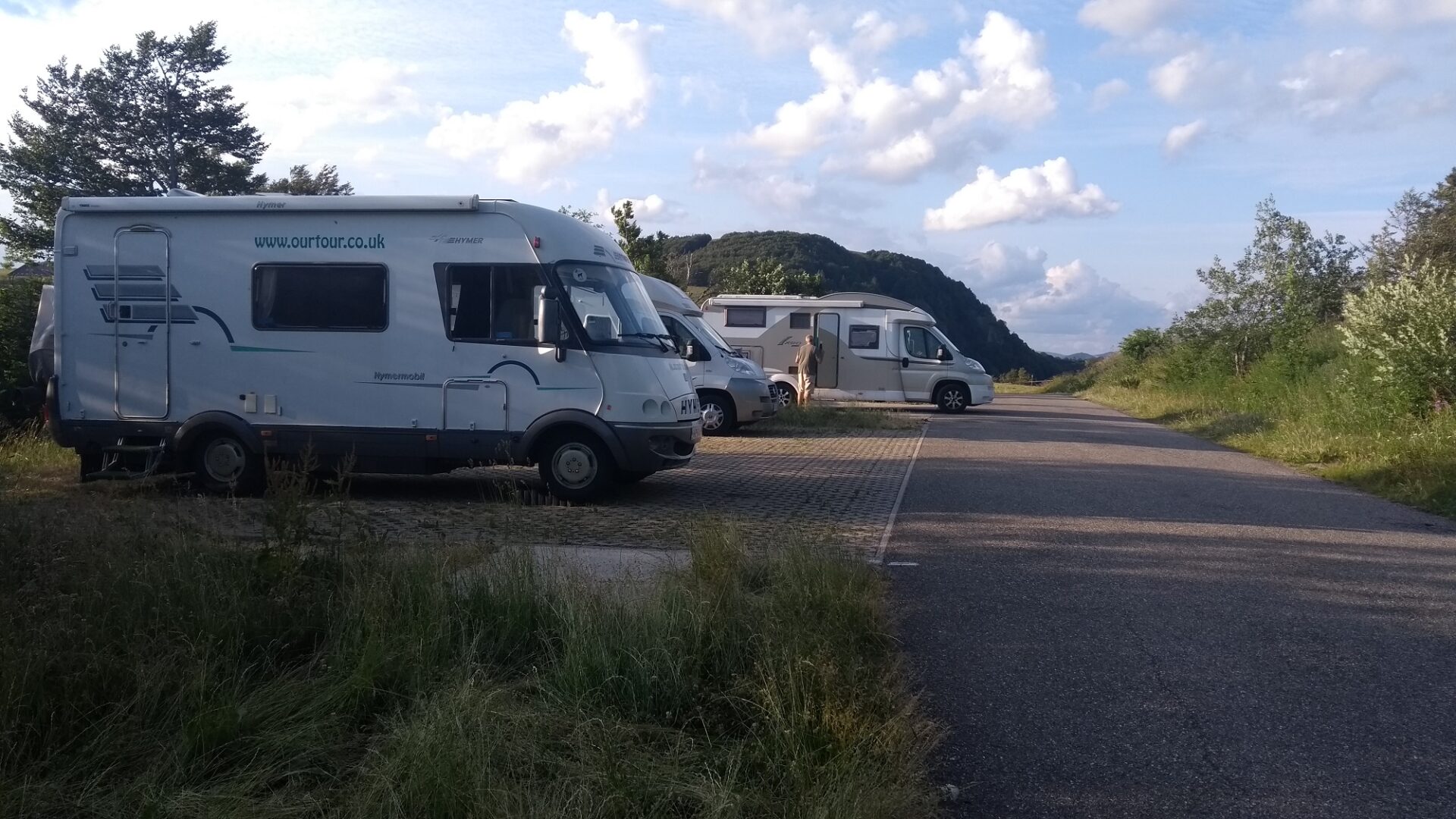 The free motorhome aire on the Ballon d'Alsace in the Vosges mountains