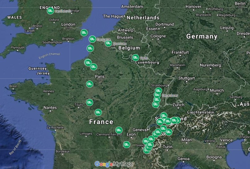 motorhome tour map 2019