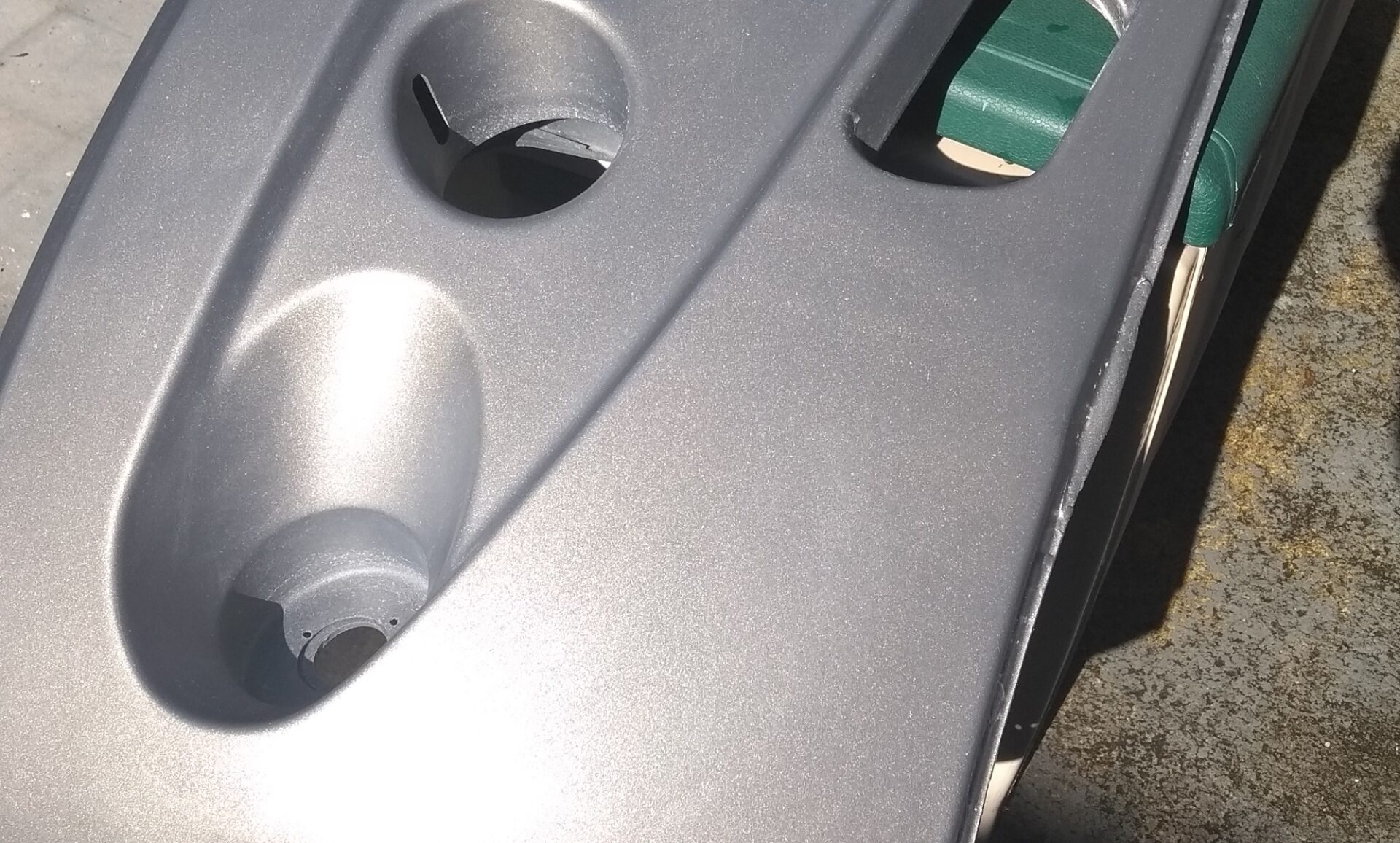 Hymer Motorhome Bumper After Cracks Repaired and Resprayed