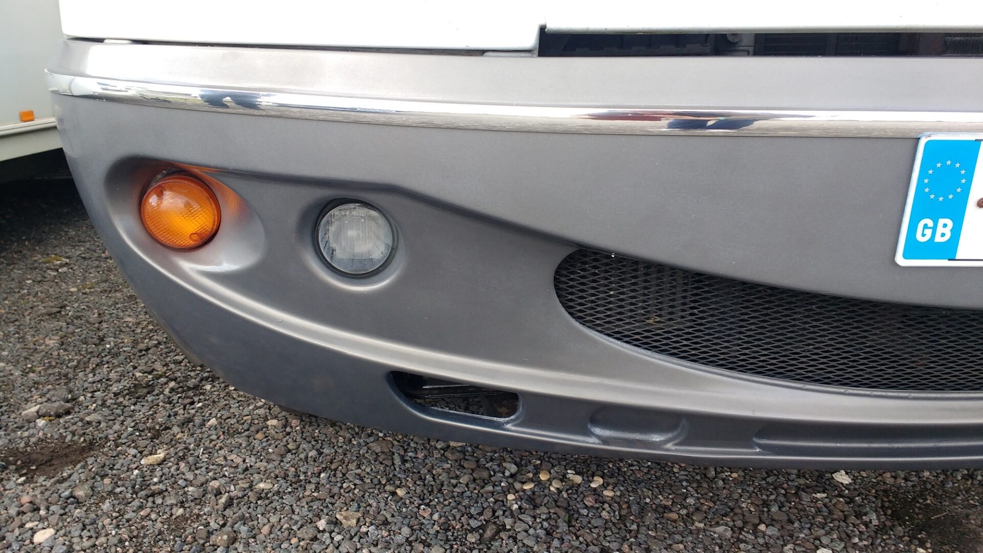 Resprayed Hymer B544 motorhome bumper