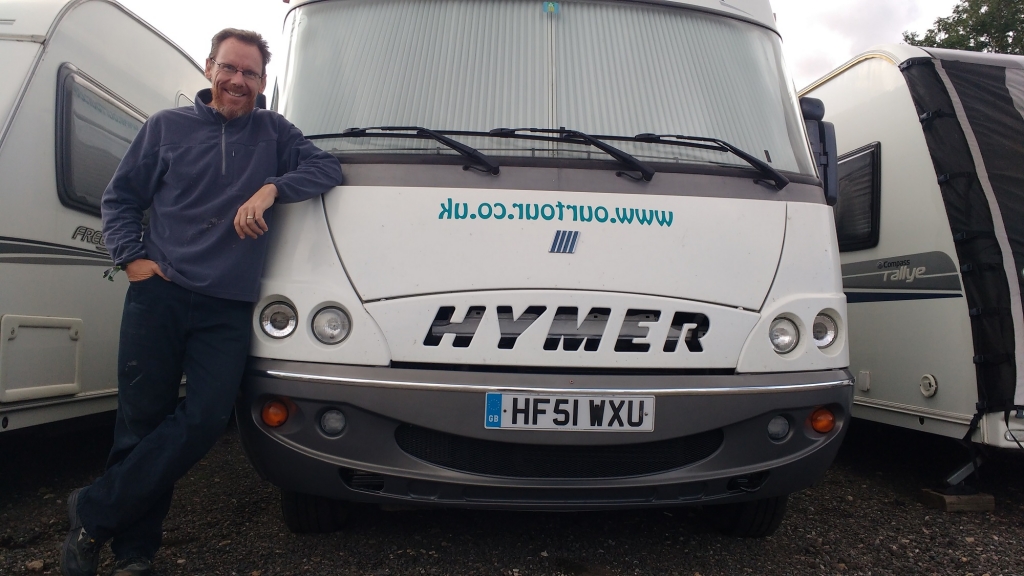 Hymer B544 motorhome paint resprayed front bumper