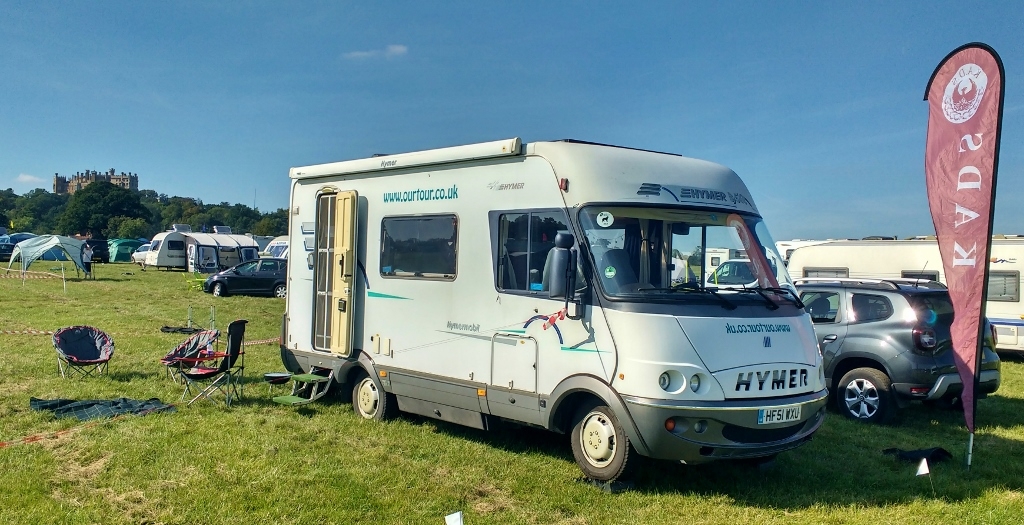hymer motorhome at Belvoir castle