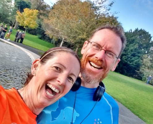 joggers at Diana Memorial Fountain