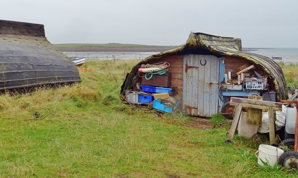 Upturned boat storage, Holy Island