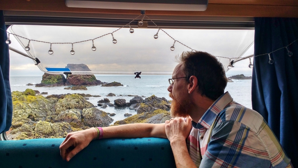 Official motorhome parking at St Abbs port, £20 a night