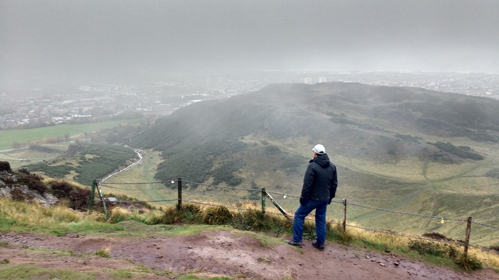 In clear weather you'd get spectacular views over Edinburgh from Arthur's Seat