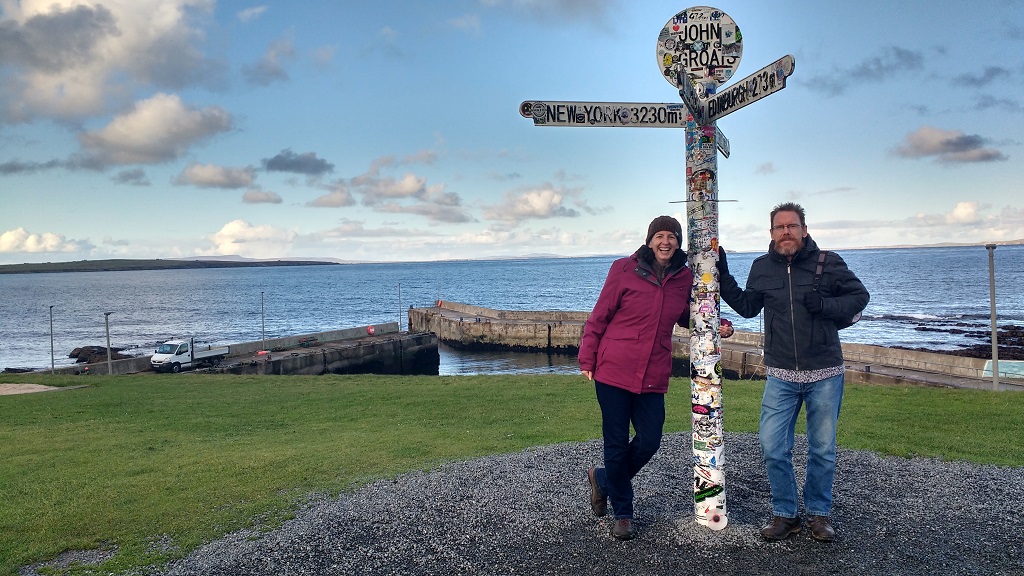Ju and Jay at John O' Groats