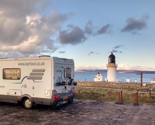 Motorhome Parking Dunnet Head, NC500, Scotland