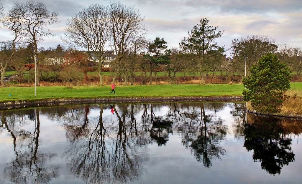Warming up for Thurso Parkrun, Scotland