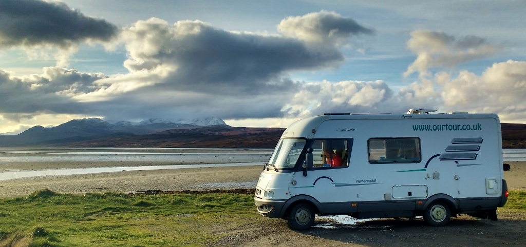 Motorhome Picnic Spot Kyle of Tongue, NC500 Scotland