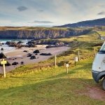 Motorhome Pitch at Sango Sands Campsite, Durness NC500 Scotland