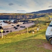Motorhome Pitch at Sango Sands Campsite, Durness NC500 Scotland