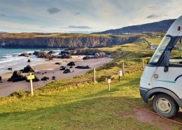 Motorhome Pitch at Sango Sands Campsite, Durness NC500 Scotland