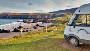 Motorhome Pitch at Sango Sands Campsite, Durness NC500 Scotland