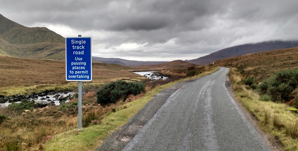 Heading south from Durness onto single track roads on the NC500