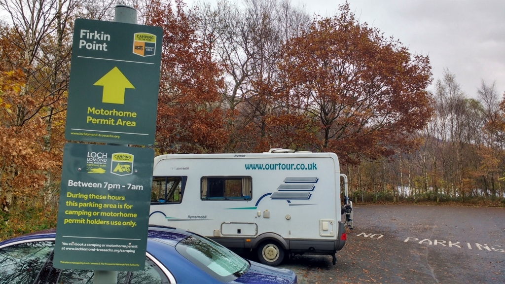 Motorhome Parking Loch Lomond, Scotland