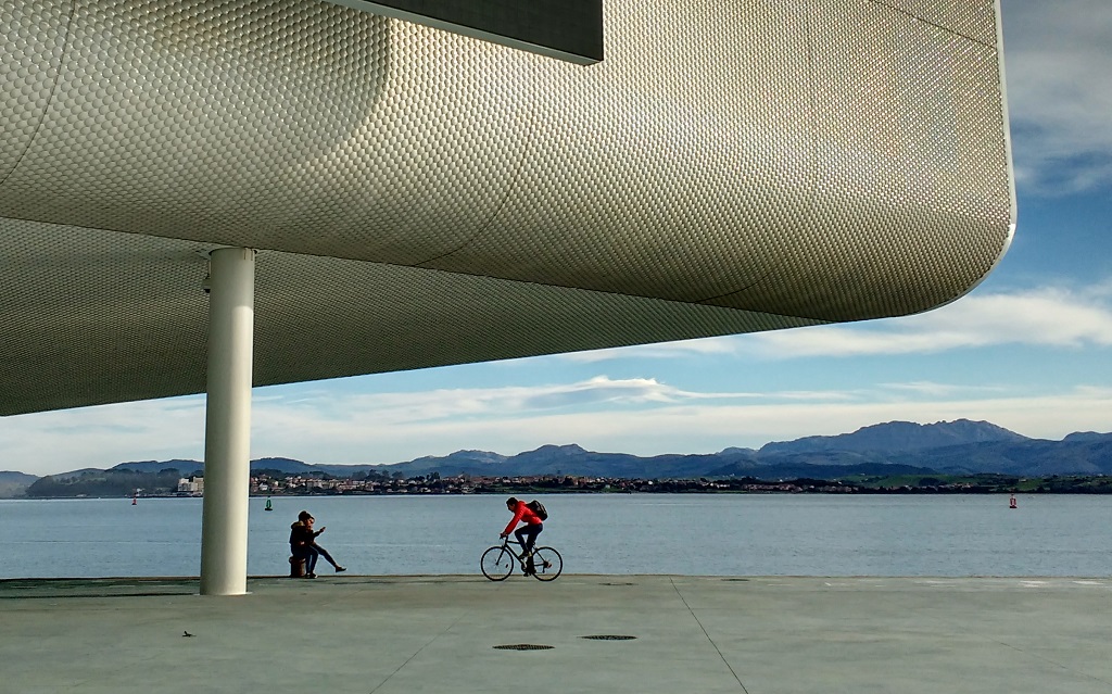 Looking from the Santander dockside out towards the Cantabrian hills