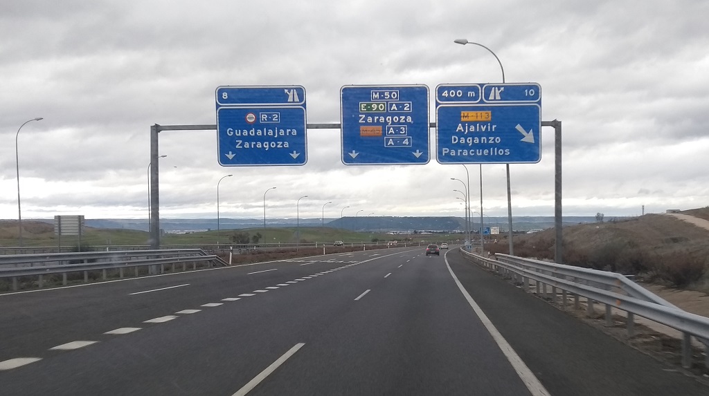 Motorways around Madrid on a Sunday in January: pretty quiet.